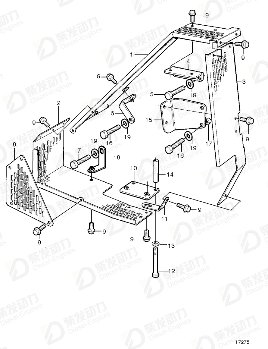 VOLVO Belt protector 3826240 Drawing